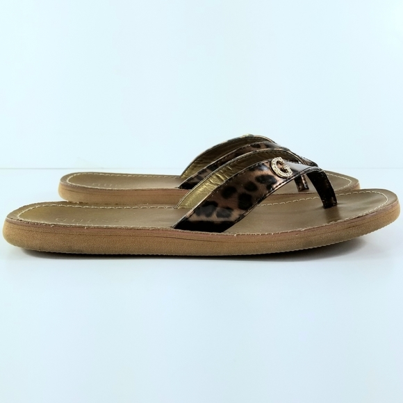Sz 8 Guess Animal Print Flip Flop Sandals - Picture 6 of 11